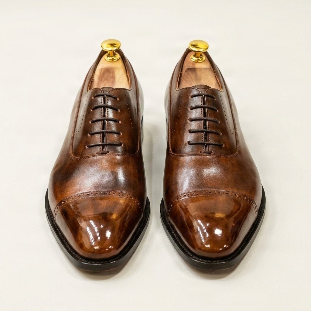 Men's leather brogues in brown