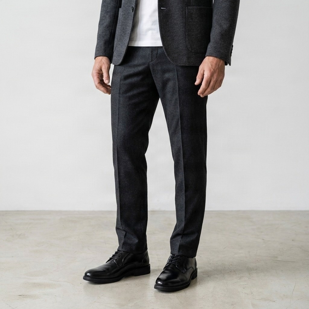 Men's black leather derby shoes