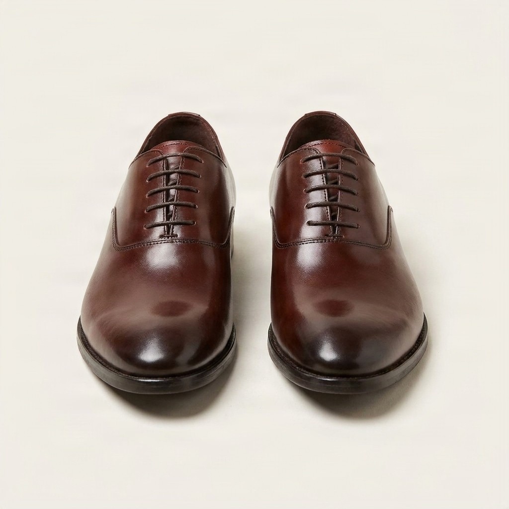 Men's burgundy leather oxford shoes