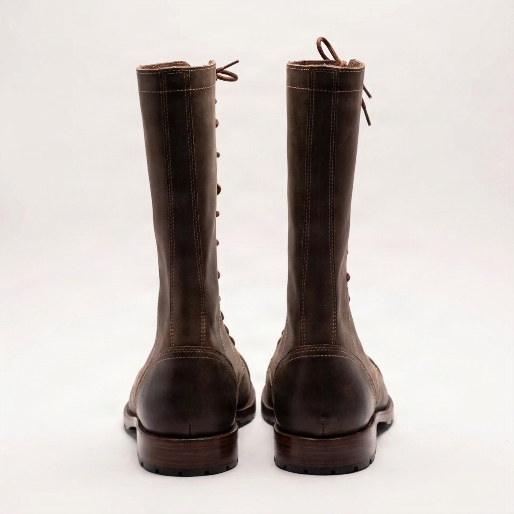 Men's suede combat boots in grey