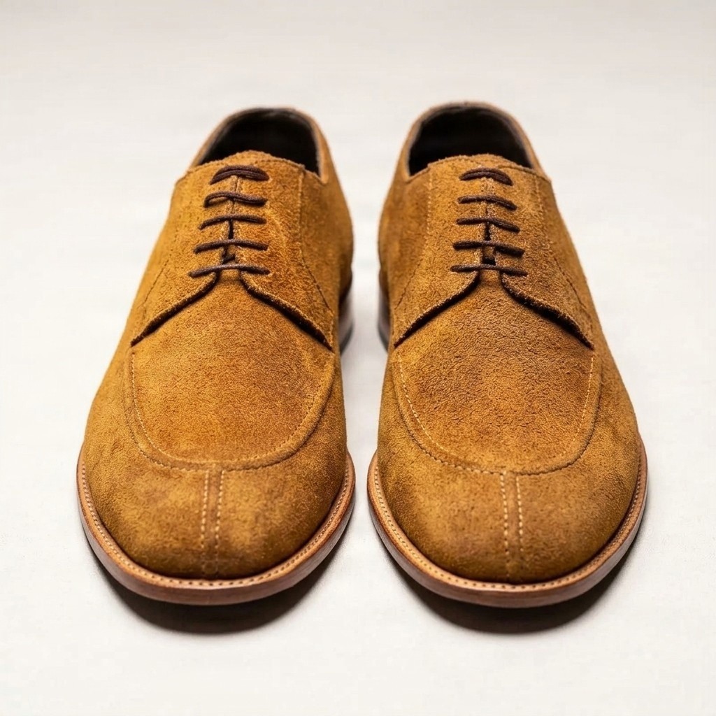 Men's suede derby shoes in tan