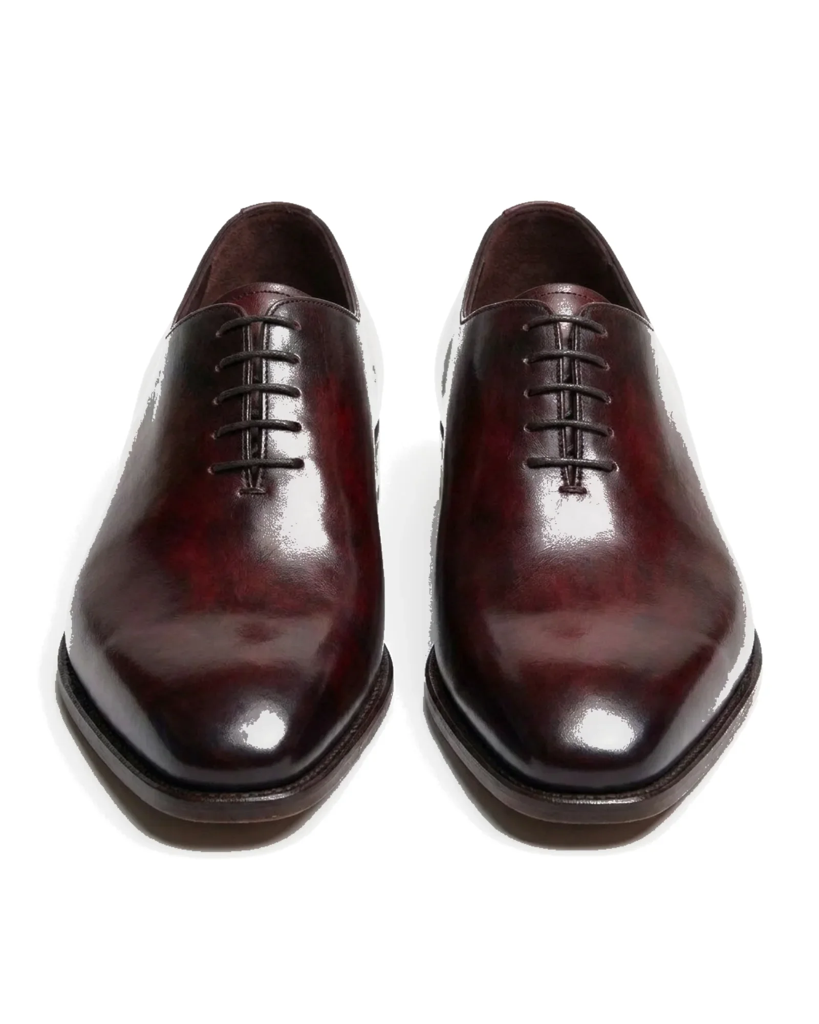 Burgundy leather wholecut oxfords 