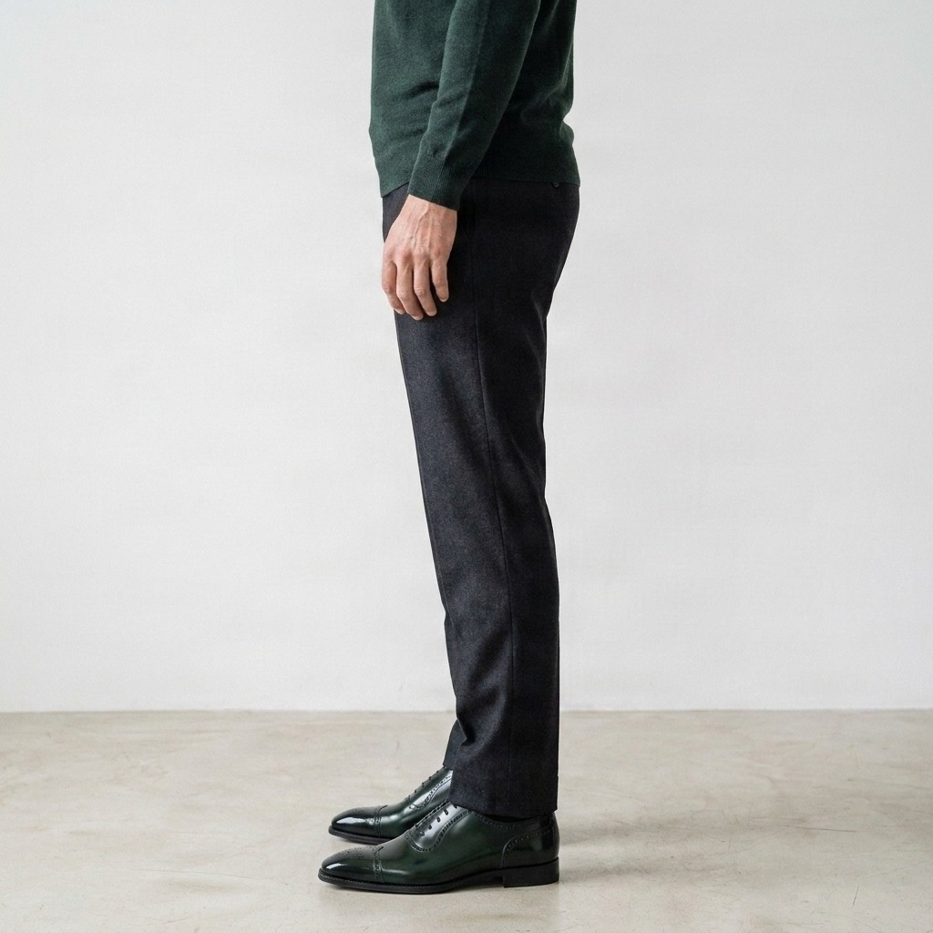 Men's leather cap toe brogues in green