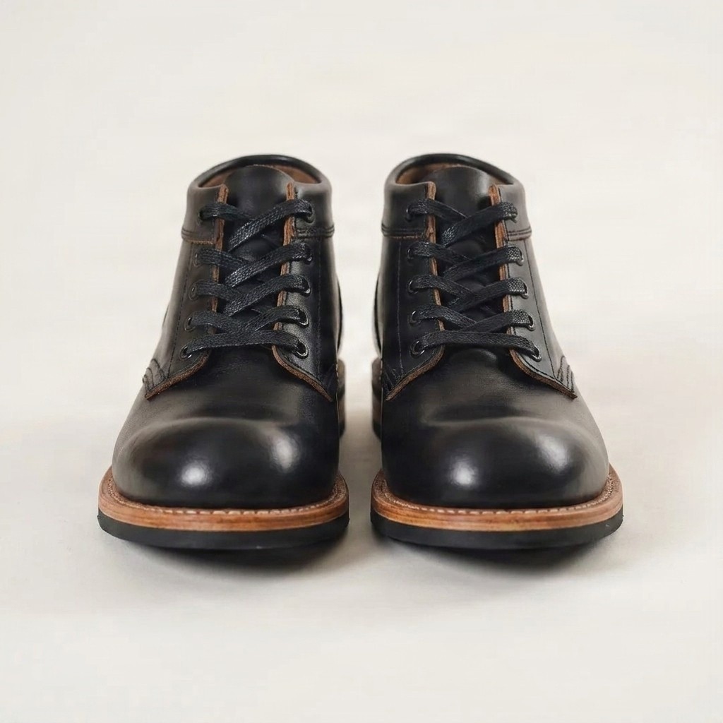 Men's black leather chukka boots