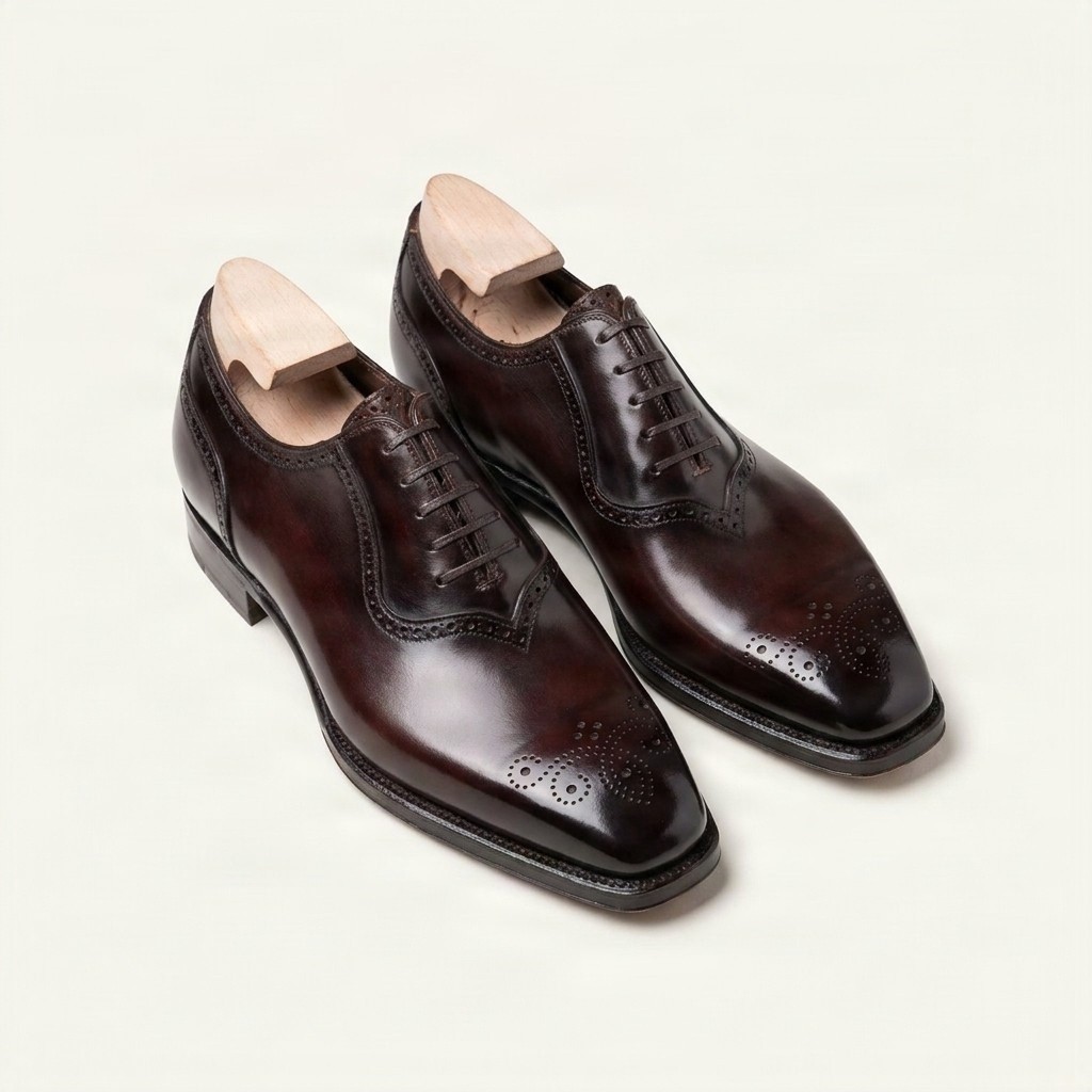 Men's oxblood leather brogues