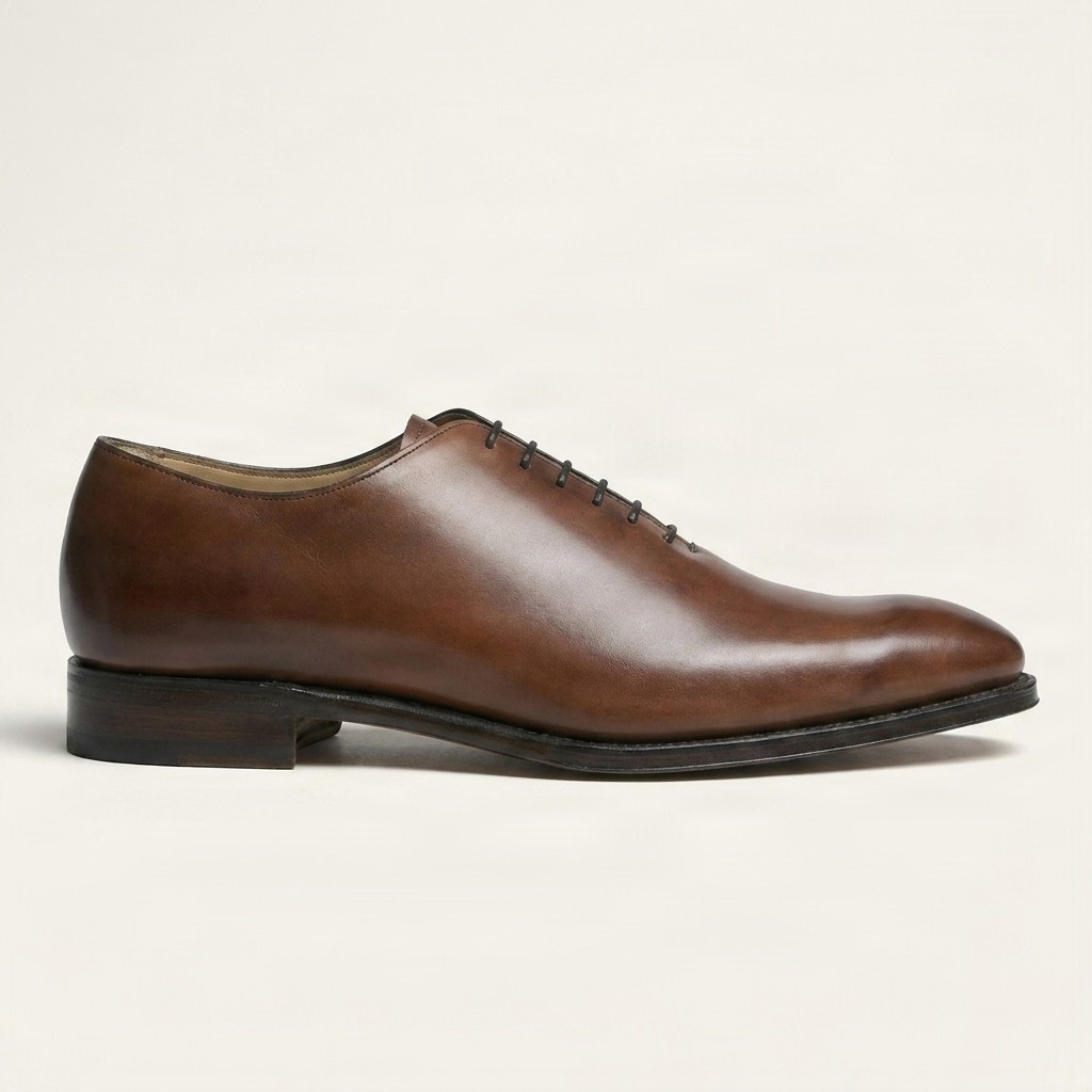 Men's leather oxford shoes plain in brown