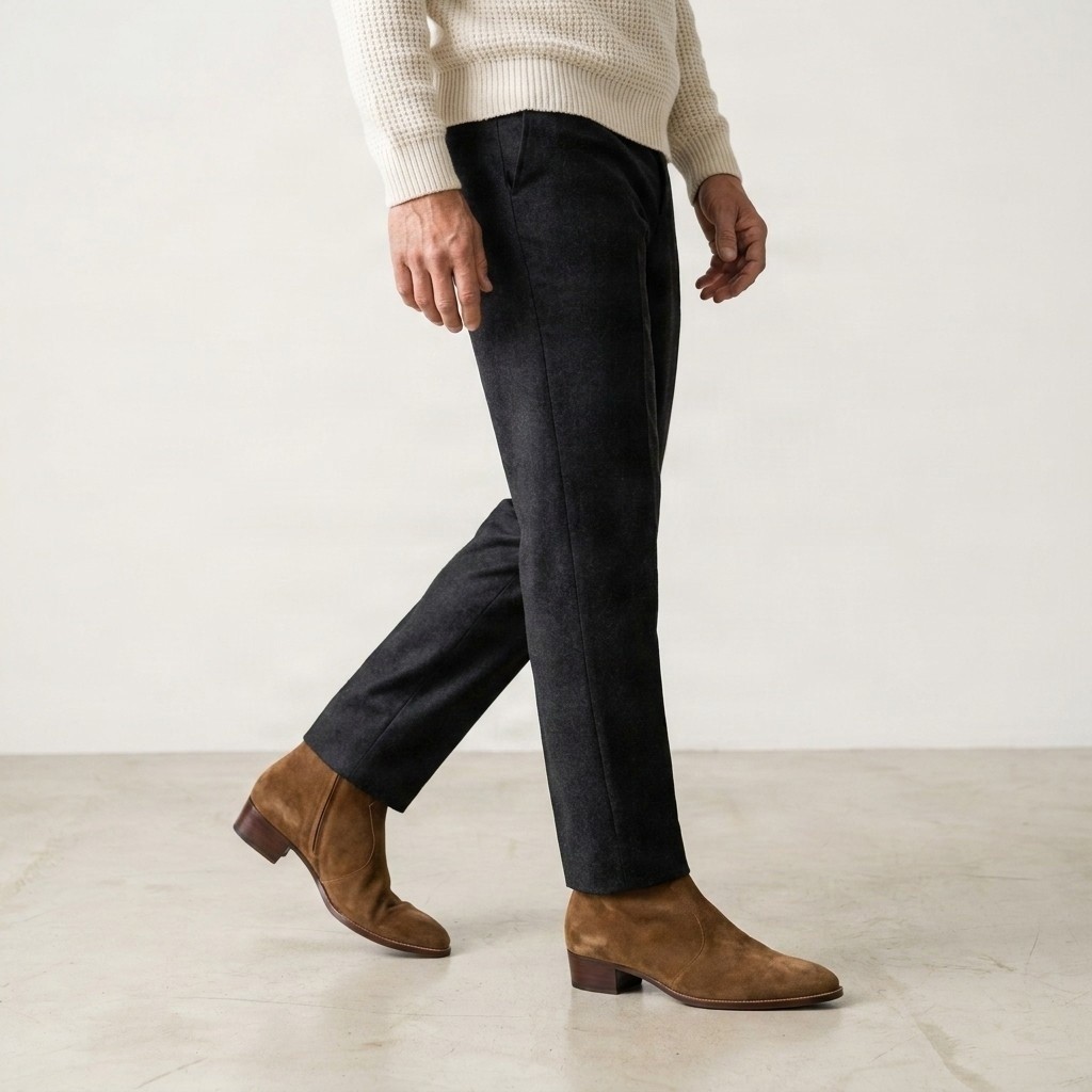 Men's tan suede chelsea boots slip on