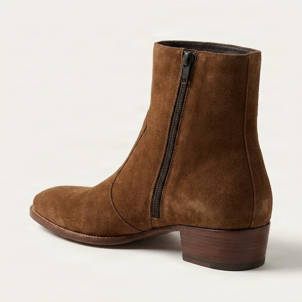 Men's suede chelsea boots slip on in tan