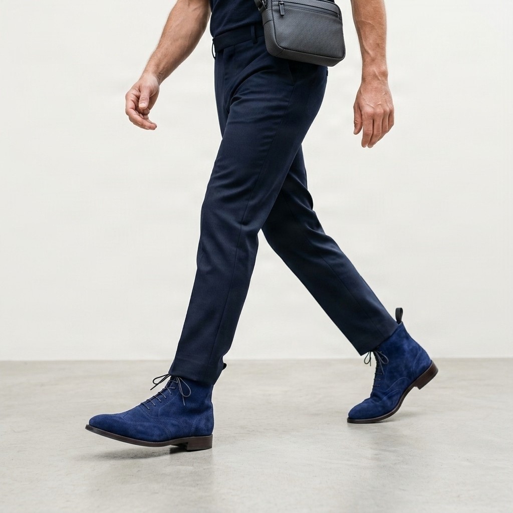 Men's suede brogues in navy
