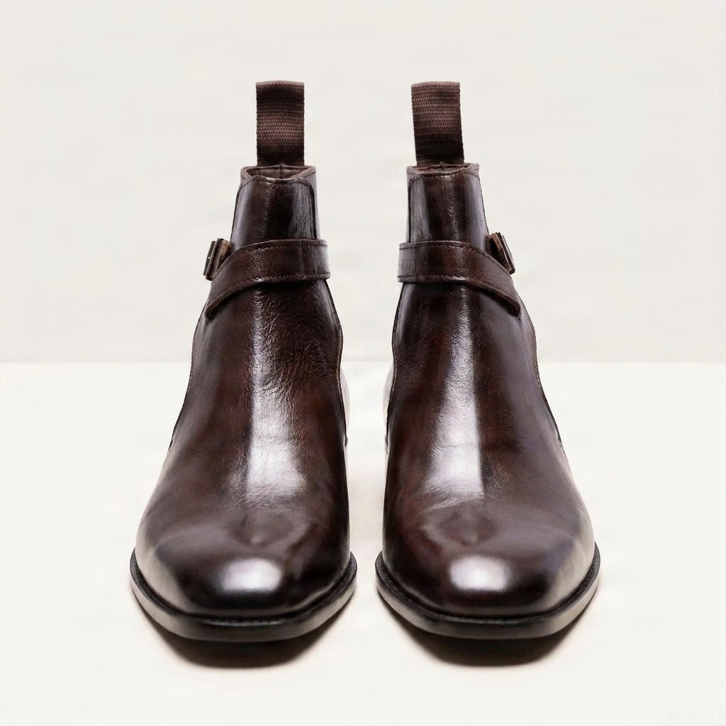 Men's burgundy leather jodhpur boots