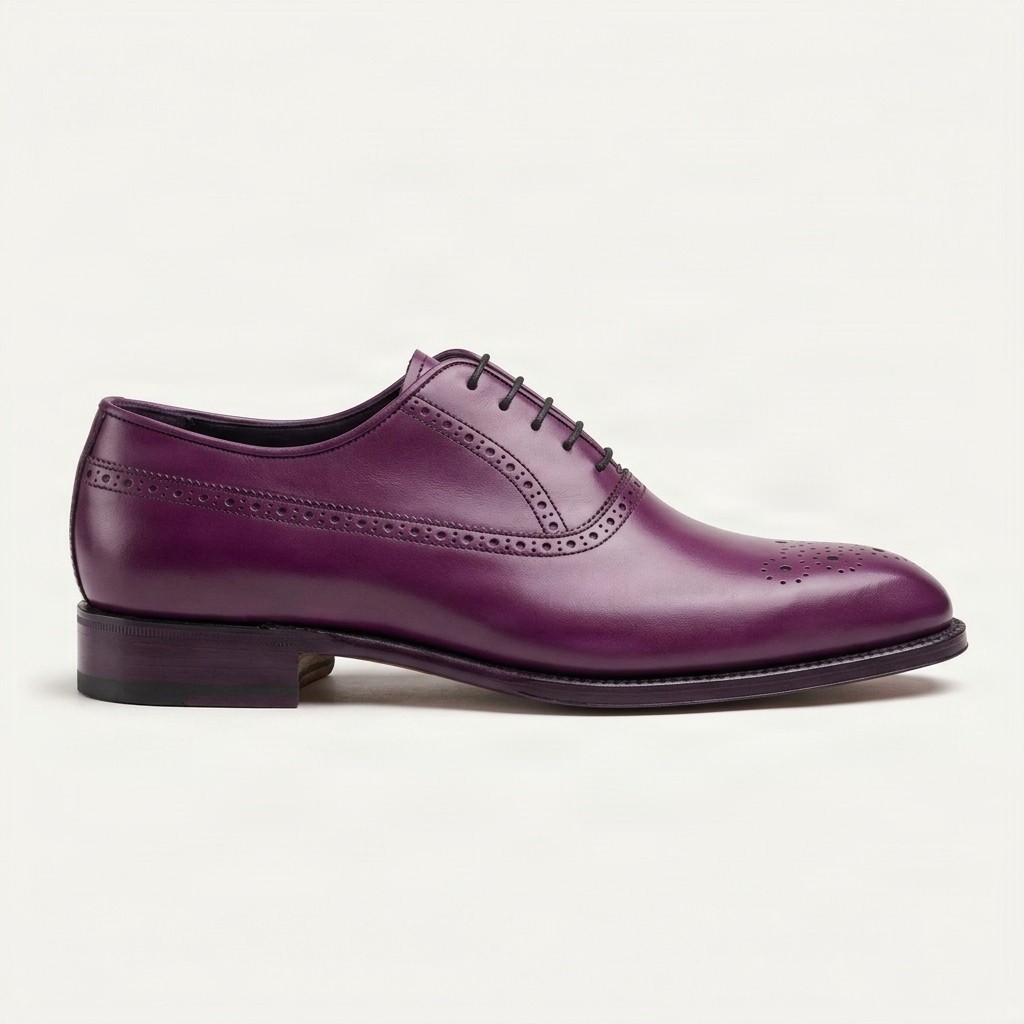 Men's purple leather brogues