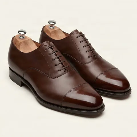 Brown leather oxford shoes