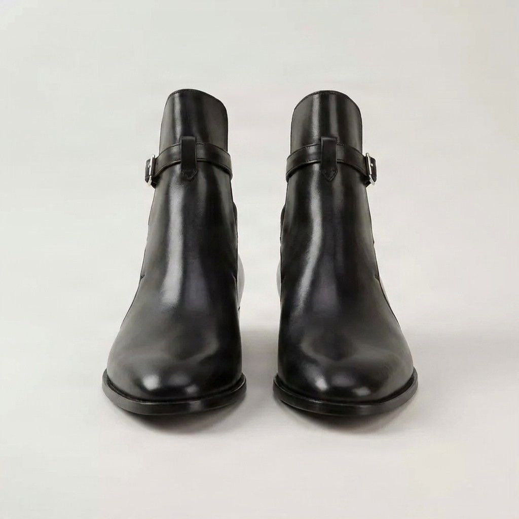 Black leather jodhpur boots