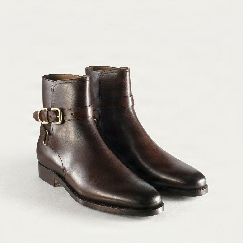 Brown leather jodhpur boots