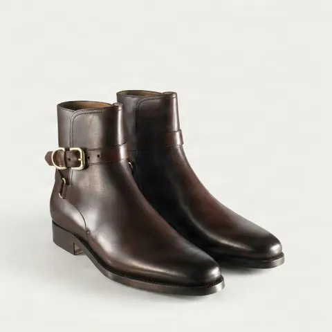 Brown leather jodhpur boots