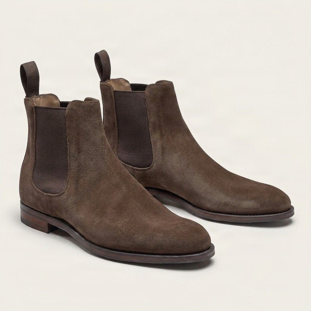 Taupe suede chelsea boots