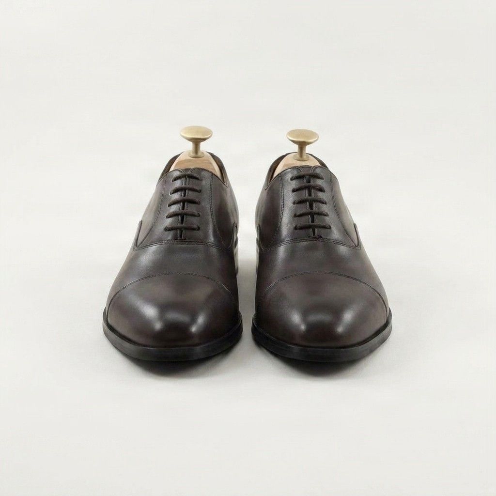 Dark brown leather oxford shoes