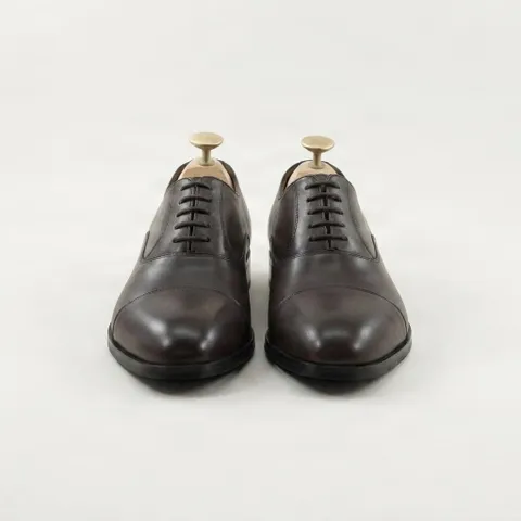 Dark brown leather oxford shoes