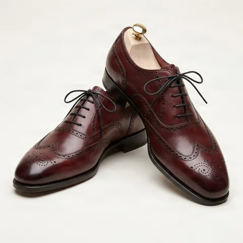 Burgundy leather wingtip brogues