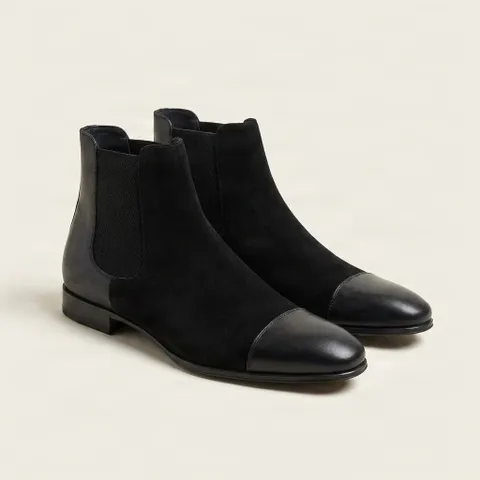 Black suede dress chelsea boots