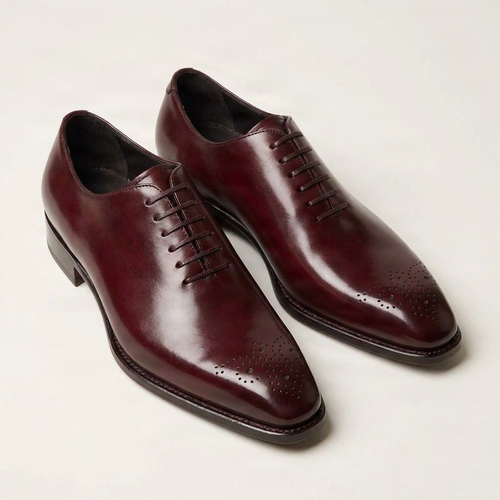 Burgundy leather brogues