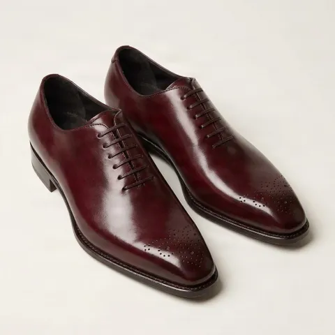 Burgundy leather brogues
