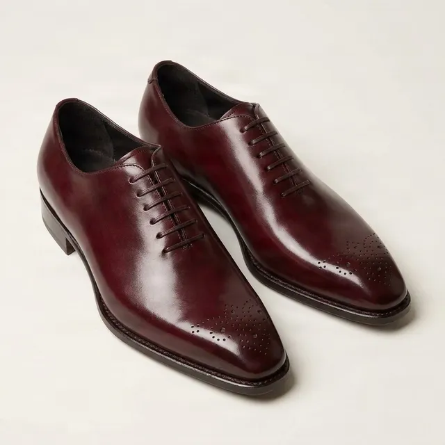 Burgundy leather brogues