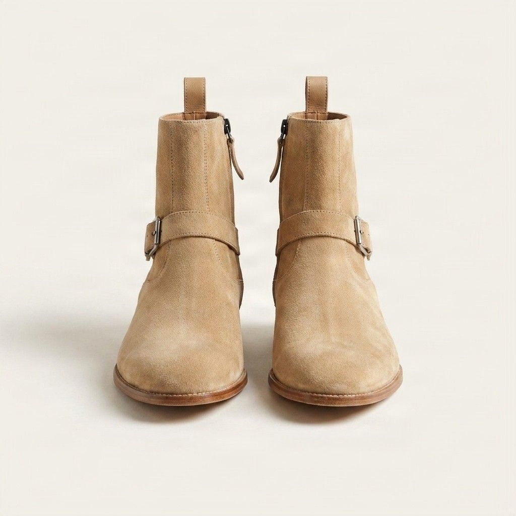 Tan suede jodhpur boots