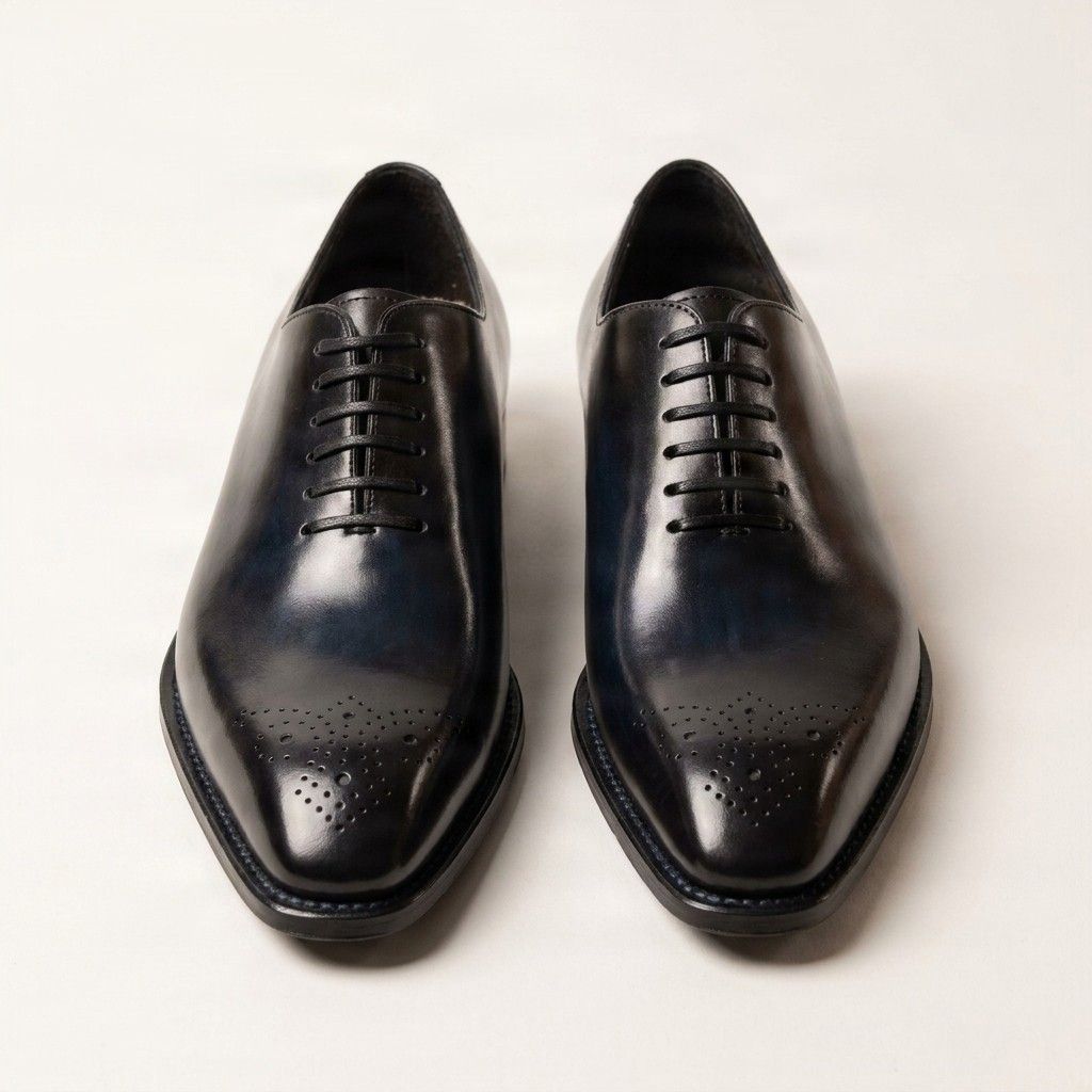 Navy leather shoes oxfords
