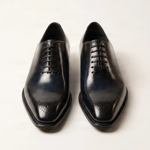 Navy leather shoes oxfords