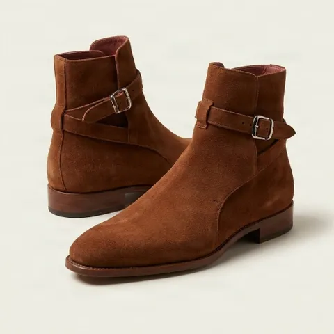Brown suede jodhpur boots