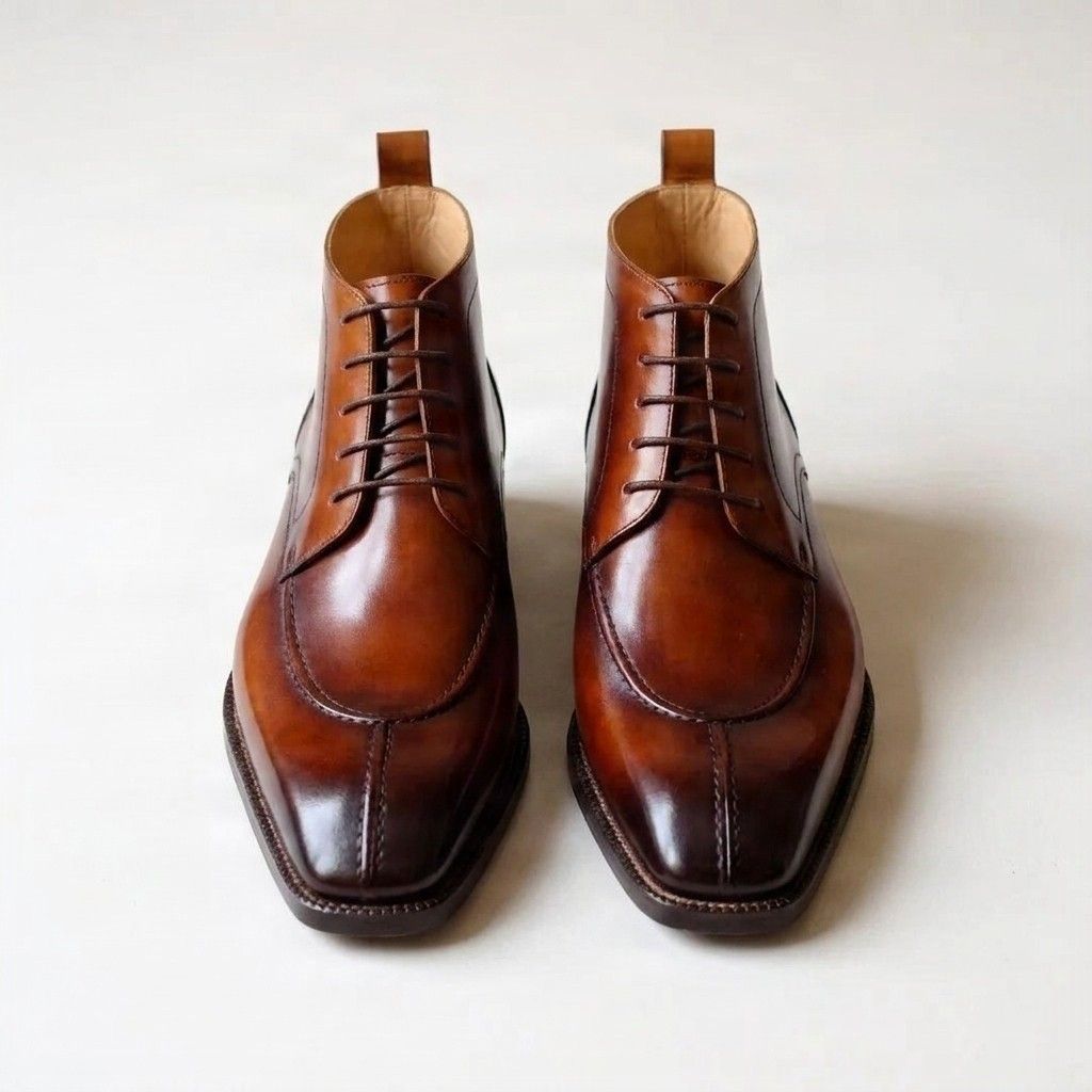 Brown leather chukka boots