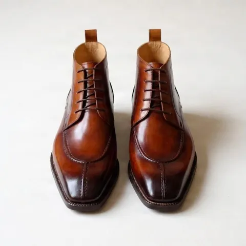 Brown leather chukka boots