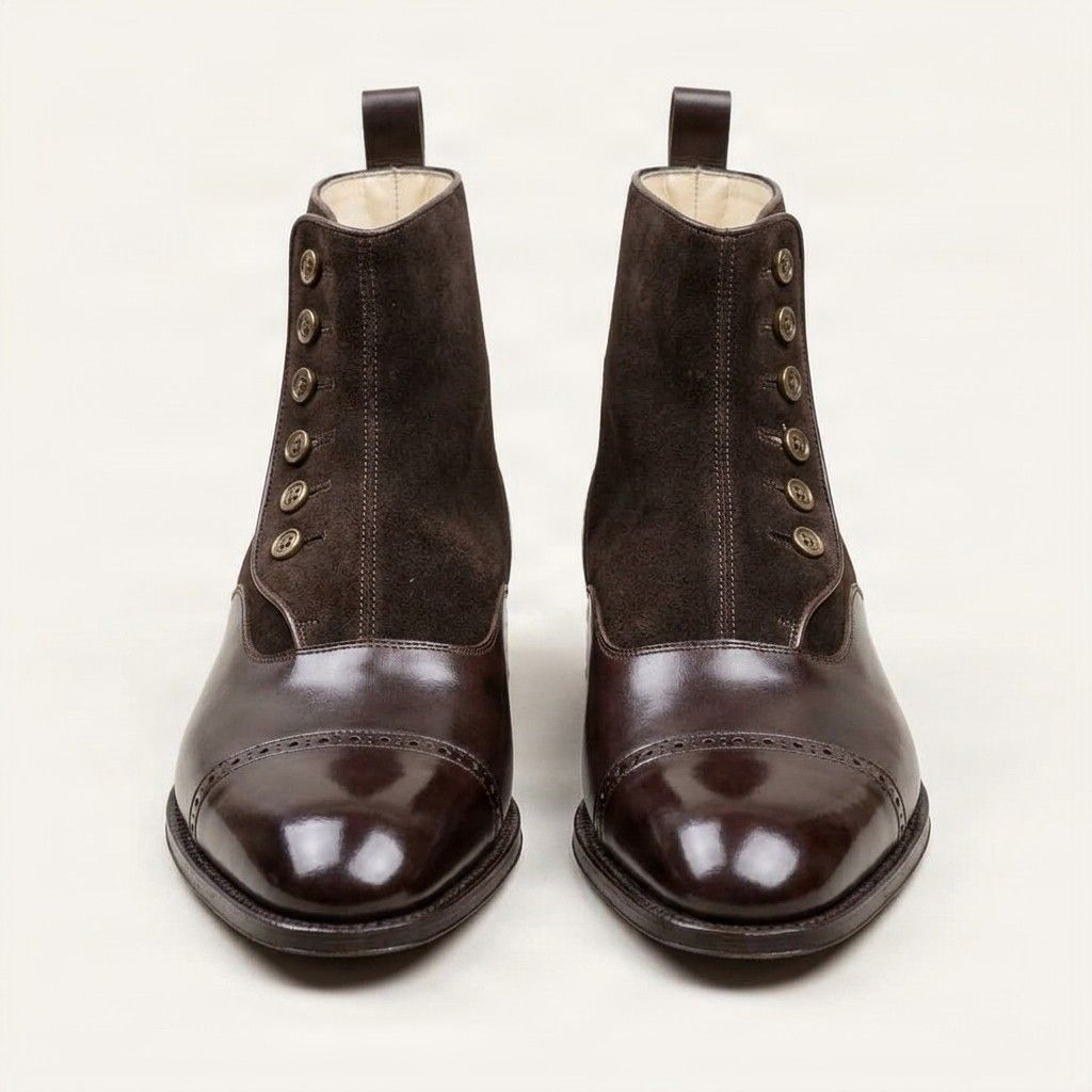 Brown leather dress boots