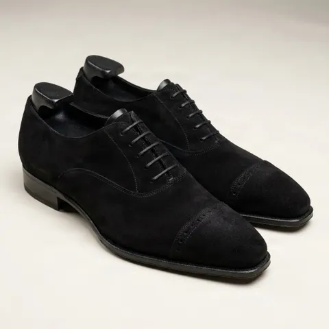 Black suede brogue shoes