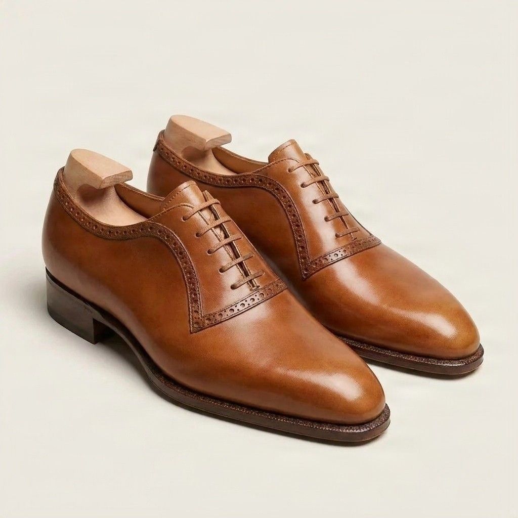 Brown leather oxford brogues