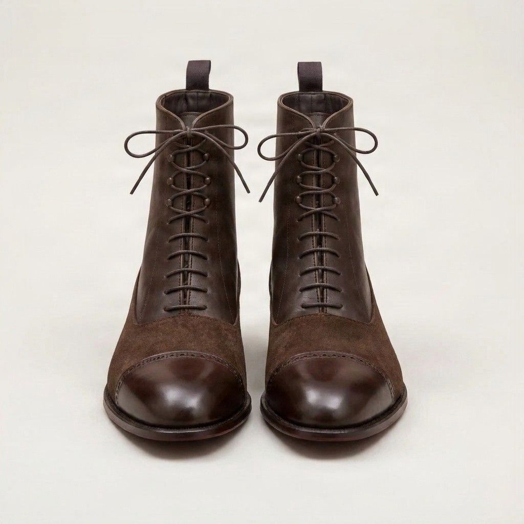Brown suede dress boots