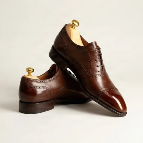 Brown leather oxford brogues