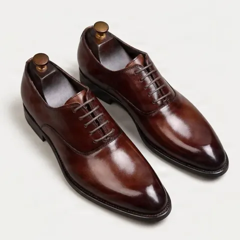 Oxblood leather wholecut oxfords