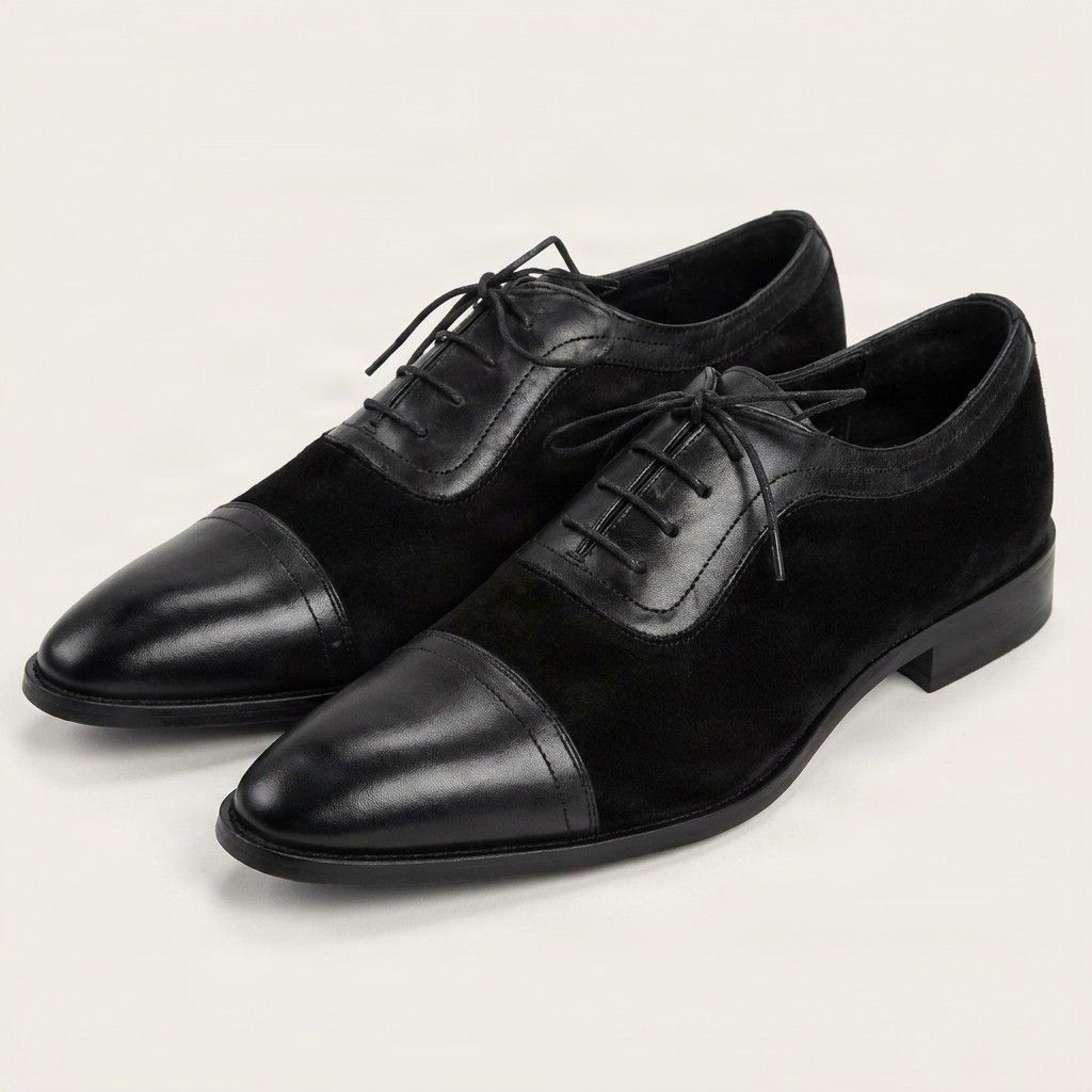 Black oxford leather shoes